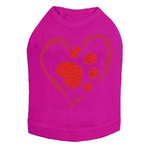 Red Paw Heart Tank - Many Colors - Posh Puppy Boutique