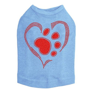 Red Paw Heart Tank - Many Colors - Posh Puppy Boutique