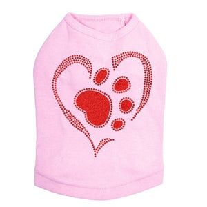 Red Paw Heart Tank - Many Colors - Posh Puppy Boutique