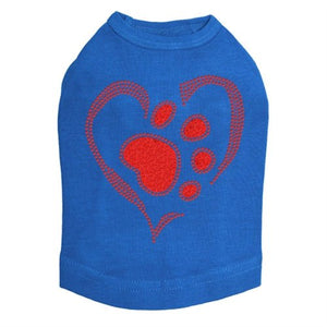 Red Paw Heart Tank - Many Colors - Posh Puppy Boutique