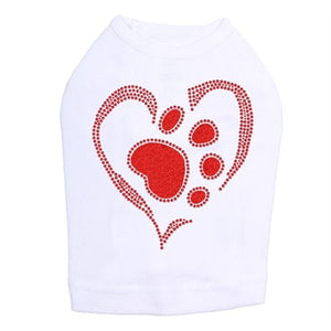 Red Paw Heart Tank - Many Colors - Posh Puppy Boutique