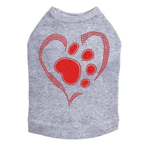 Red Paw Heart Tank - Many Colors - Posh Puppy Boutique