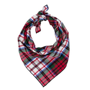 Red Tartan Flannel Classic Tie Dog Bandana - Posh Puppy Boutique