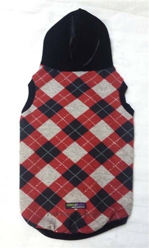 Red/Black Argyle Plaid Hoodie - Posh Puppy Boutique