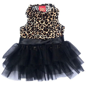 Retro Leopard Velvet Fufu Tutu Dress - Posh Puppy Boutique