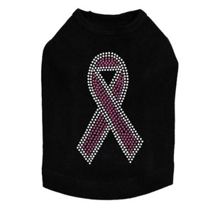 Ribbon Pink with Clear Rhinestone Tanks - Many Colors - Posh Puppy Boutique