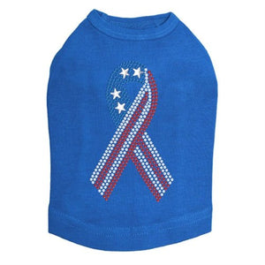 Ribbon Red, White, & Blue Rhinestone Tank - Many Colors - Posh Puppy Boutique