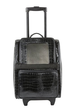 Rio Bag On Wheels Carrier Bag - Black Croco - Posh Puppy Boutique