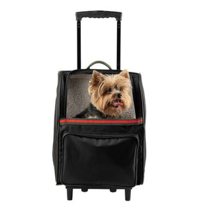 RIO Black with Stripe Rolling Carrier 3 in 1 Carrier - Posh Puppy Boutique