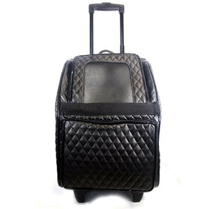 RIO Rolling Dog Carrier - Quilted Luxe Black - Posh Puppy Boutique