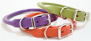 Rolled Round Leather Dog Collar - Many Colors - Posh Puppy Boutique