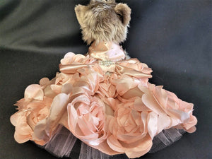 Rose Gold Rosette Dress - Posh Puppy Boutique