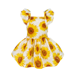 Ruffle Sleeves Sundress in Yellow - Posh Puppy Boutique