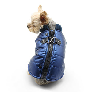 Runner Coat Metallic Blue - Posh Puppy Boutique