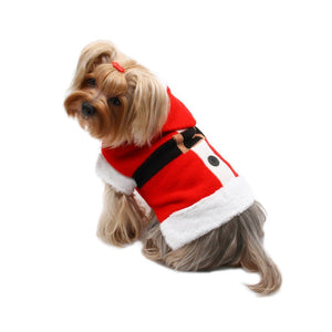 Santa Hooded Sweater with Soft Fur Trims - Posh Puppy Boutique