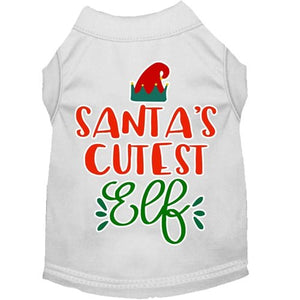 Santa's Cutest Elf Screen Print Dog Shirt in Many Colors - Posh Puppy Boutique