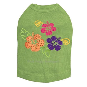 Satin Hibiscus Rhinestuds Tanks - Many Colors - Posh Puppy Boutique