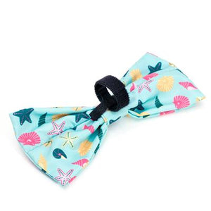 Seashells Teal Bow Tie - Posh Puppy Boutique