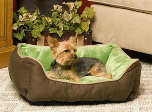 Self - Warming Lounge Sleeper in Mocha - Green - Posh Puppy Boutique