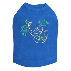 Shamrocks & Horseshoes Rhinestone Dog Tank - Many Colors - Posh Puppy Boutique