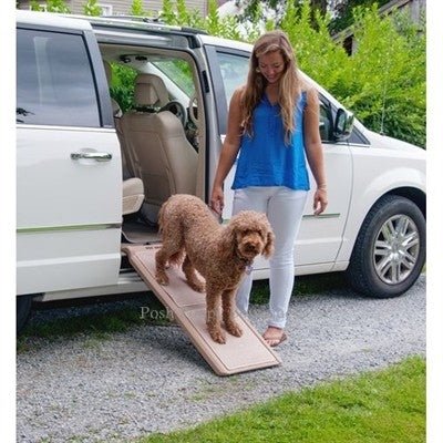 Short Bi-Fold Pet Ramp Carpeted