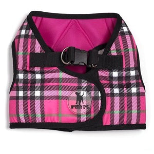 Sidekick Printed Hot Pink Plaid Harness - Posh Puppy Boutique