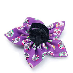 Skeletons Purple Flower Slider - Posh Puppy Boutique