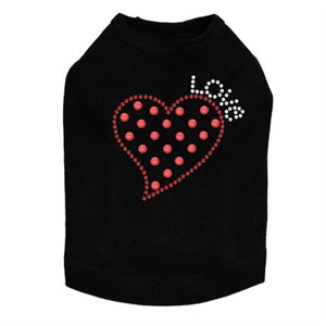 Small Love Polka Dot Heart Tank - Many Colors - Posh Puppy Boutique