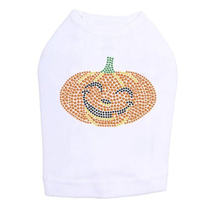 Smilling Jack - o - Lantern Rhinestone Tank Top - Many Colors - Posh Puppy Boutique