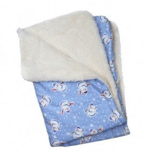 Snowman & Snowflakes Flannel - Ultra - Plush Blanket - Posh Puppy Boutique