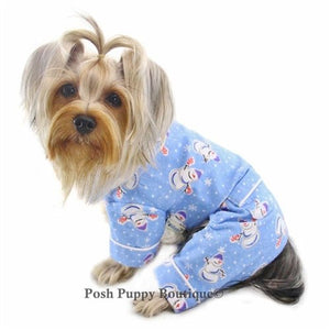 Snowmen and Snowflake Flannel Pajamas - Posh Puppy Boutique