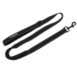 Soft Pull Traffic Dog Leash - Black - Posh Puppy Boutique