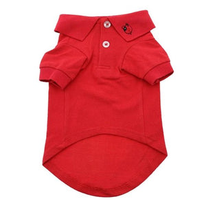 Solid Dog Polos - Flame Scarlet Red - Posh Puppy Boutique