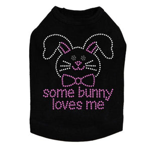 Some Bunny Loves Me Pink Rhinestone Dog Tank - Many Colors - Posh Puppy Boutique