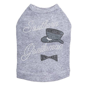 Southern Gentleman - Top Hat & Bow Tie Rhinestones Tank - Many Colors - Posh Puppy Boutique