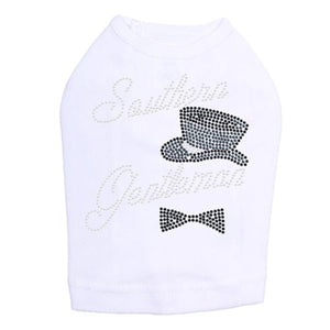 Southern Gentleman - Top Hat & Bow Tie Rhinestones Tank - Many Colors - Posh Puppy Boutique