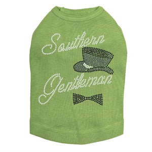 Southern Gentleman - Top Hat & Bow Tie Rhinestones Tank - Many Colors - Posh Puppy Boutique