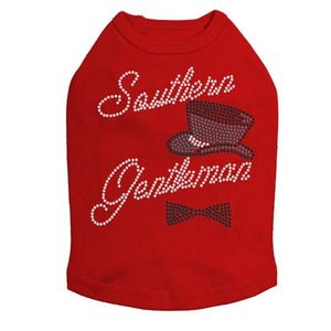 Southern Gentleman - Top Hat & Bow Tie Rhinestones Tank - Many Colors - Posh Puppy Boutique