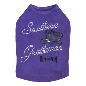 Southern Gentleman - Top Hat & Bow Tie Rhinestones Tank - Many Colors - Posh Puppy Boutique