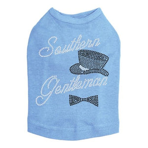 Southern Gentleman - Top Hat & Bow Tie Rhinestones Tank - Many Colors - Posh Puppy Boutique