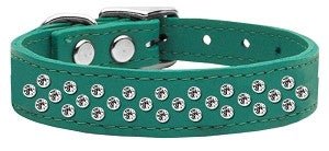 Sprinkles Clear Jeweled Leather Collar in Many Colors - Posh Puppy Boutique