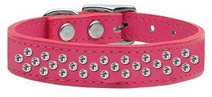 Sprinkles Clear Jeweled Leather Collar in Many Colors - Posh Puppy Boutique