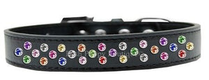 Sprinkles Crystals Leather Collar in Many Colors - Posh Puppy Boutique