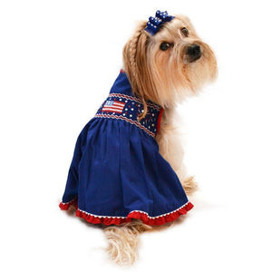 Stars & Stripes Forever Hand - Smocked Dress - Posh Puppy Boutique