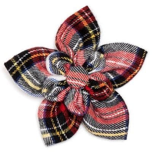 Stewart Tartan Red Flower Slider - Posh Puppy Boutique