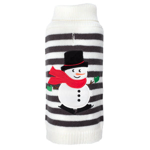 Stripe Snowman Sweater - Posh Puppy Boutique