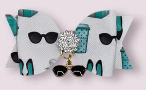 Sunnies, Coffee, and Sniffany Summer Dog Barrette - Posh Puppy Boutique