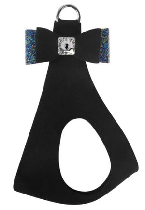 Susan Lanci AB Crystal Stellar Big Bow Step in Harness in Black - Posh Puppy Boutique