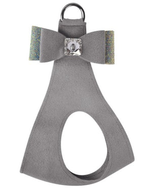 Susan Lanci AB Crystal Stellar Big Bow Step in Harness in Platinum - Posh Puppy Boutique