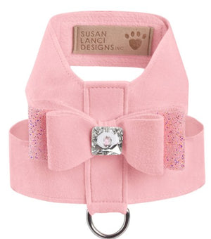 Susan Lanci AB Crystal Stellar Big Bow Tinkie Harness in Puppy Pink - Posh Puppy Boutique